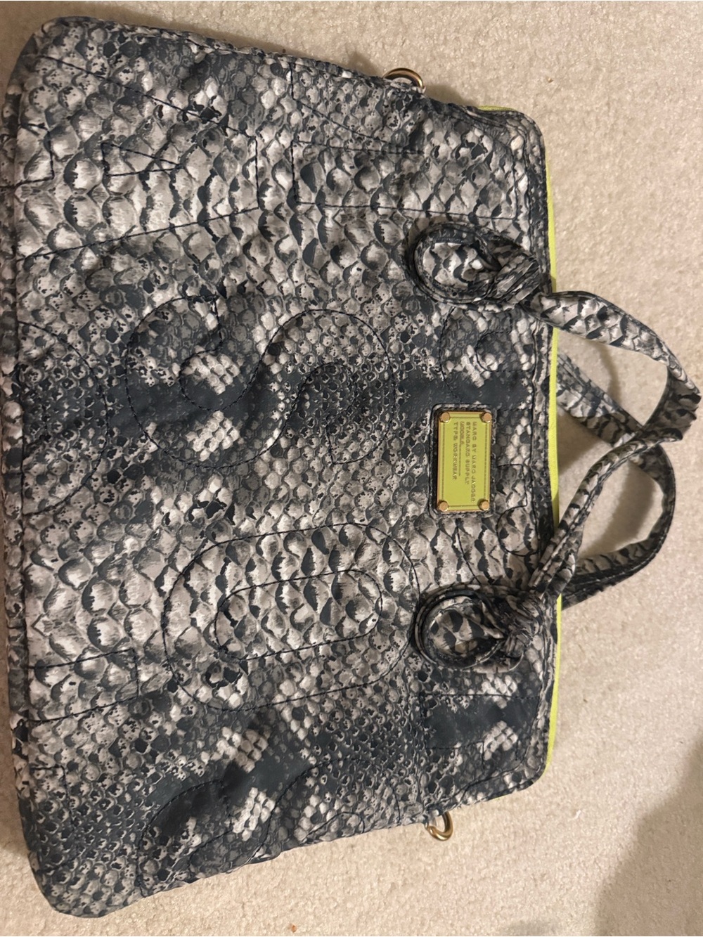 Marc by Marc Jacobs Quilted Laptop  Tote Bag snakeskinOFFICE PROFESSIONAL SCHOOL